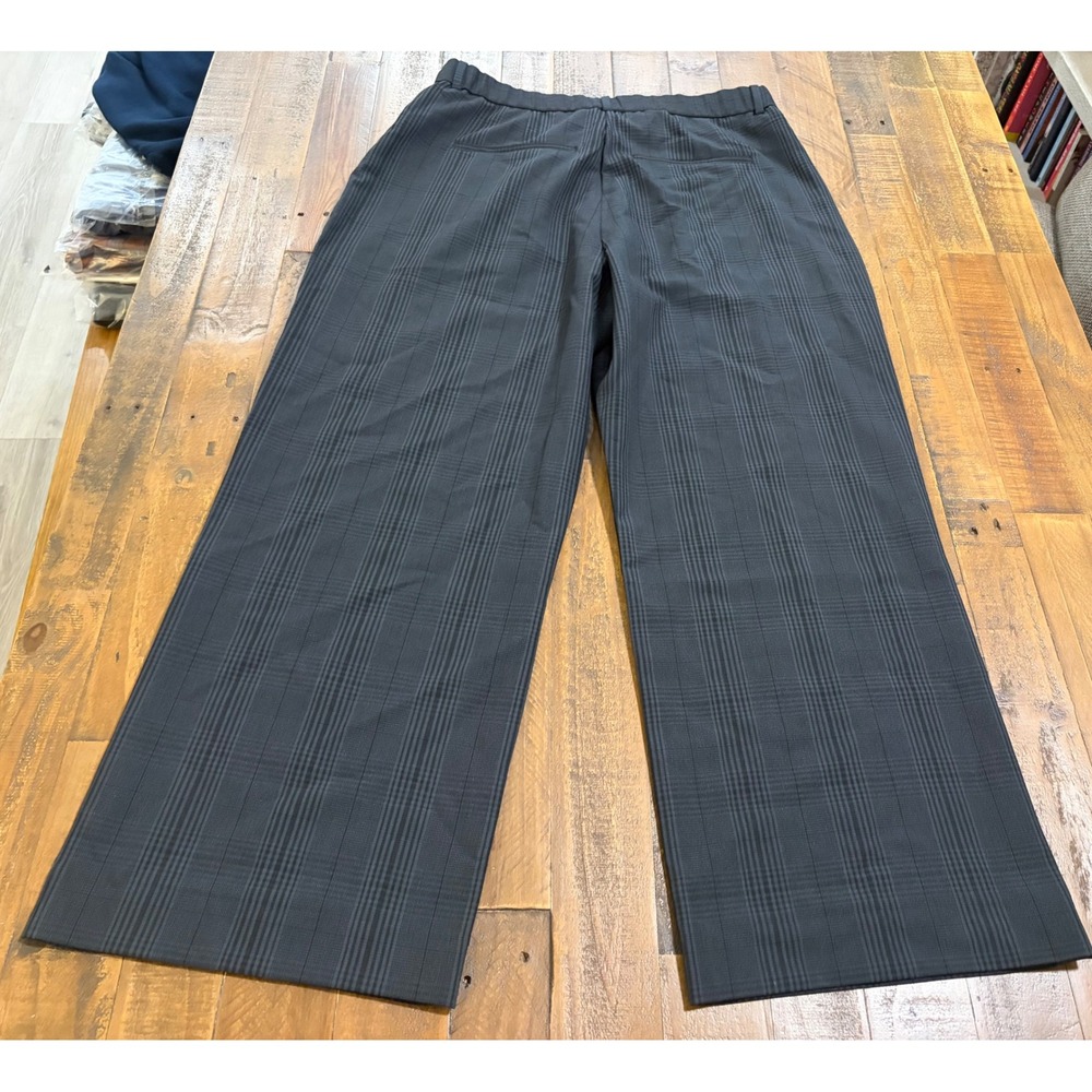 NWT Abercrombie & Fitch Sloane Tailored Pant Grey Plaid Ultra High Wide Leg 33 - Picture 2 of 11
